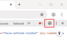 Developer Tools settings button