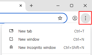 Chrome menu button