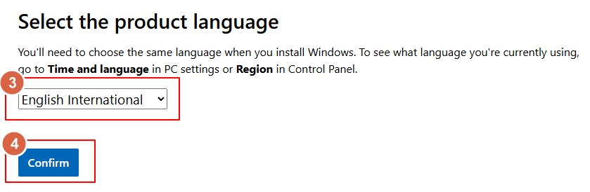 Windows 11 ISO language selection